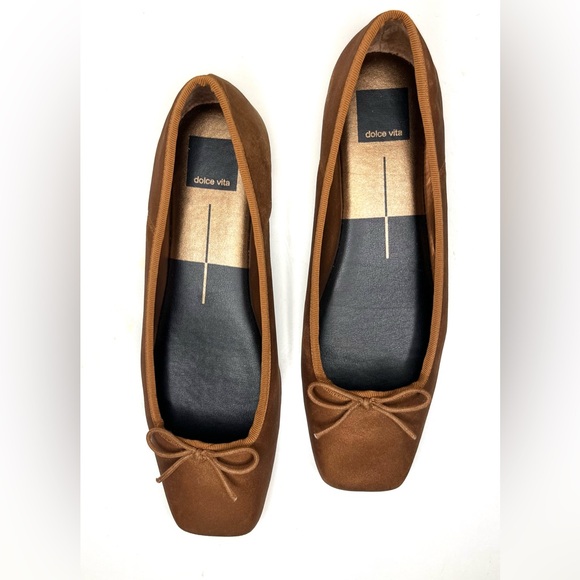 DOLCE VITA Anisa Ballet Flats Copper Bow Metallic Suede | Women’s 9 - Picture 1 of 13